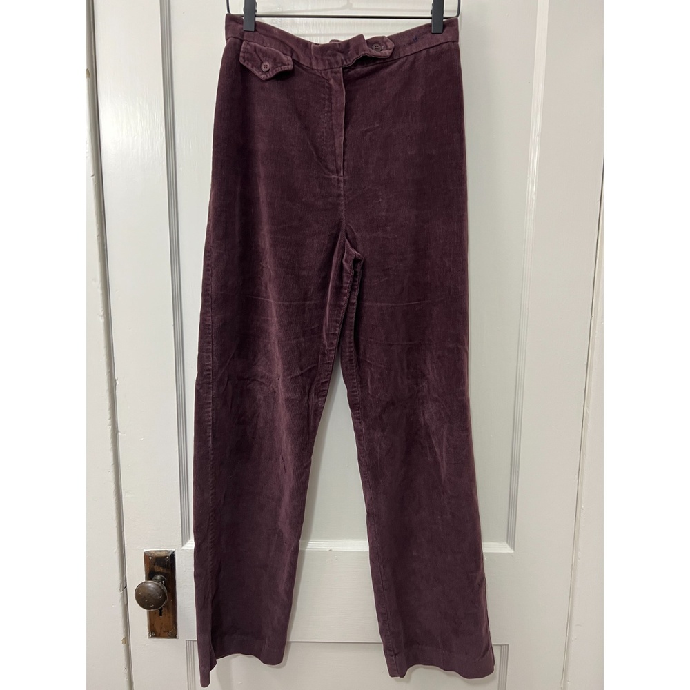 Vintage Dimension V Women's Purple Corduroy Pants High Rise Size 12 (28" Waist) - Picture 1 of 11